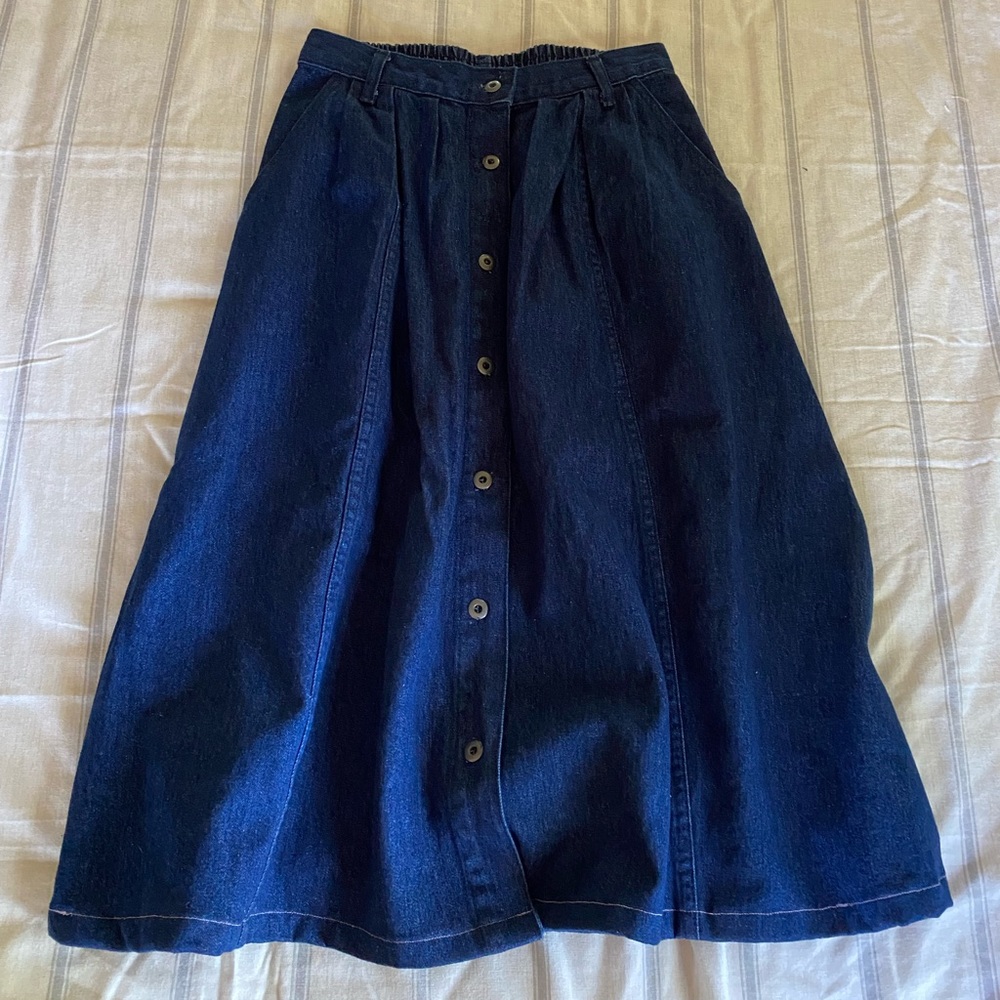 Vintage Denim MIDI Skirt | Size Small